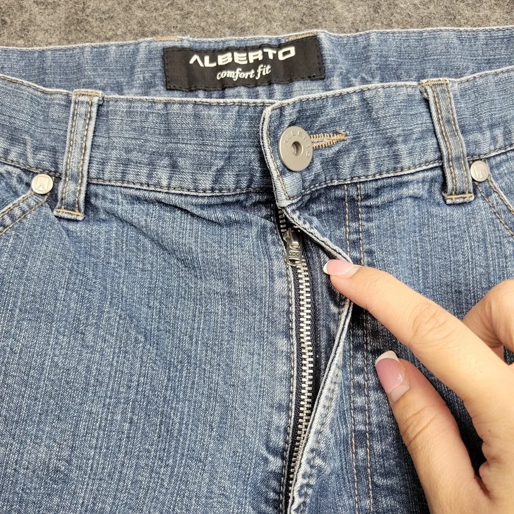 Alberto Jeans Mens 34x28 Streetwear Comfort Fit Straight Leg Americana